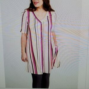 Agnes & Dora Limitless button up tunic XL New